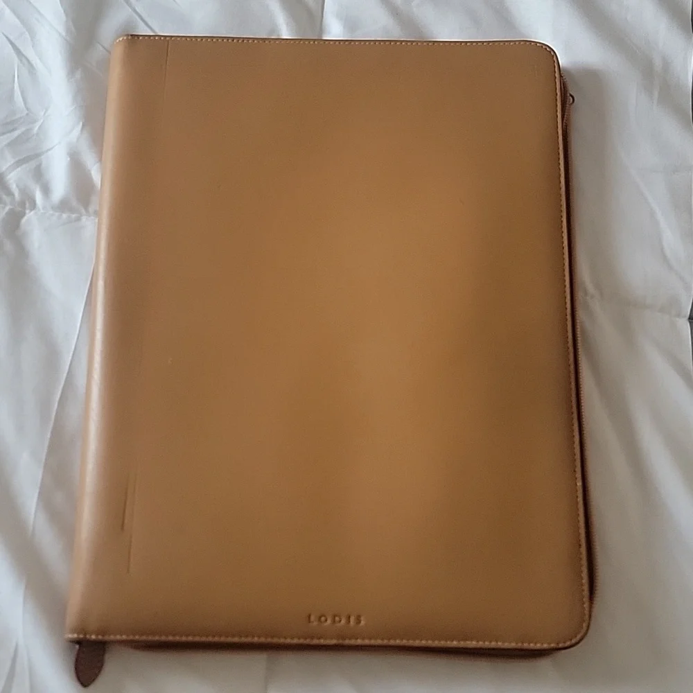 Lodis zipper around leather portfolio